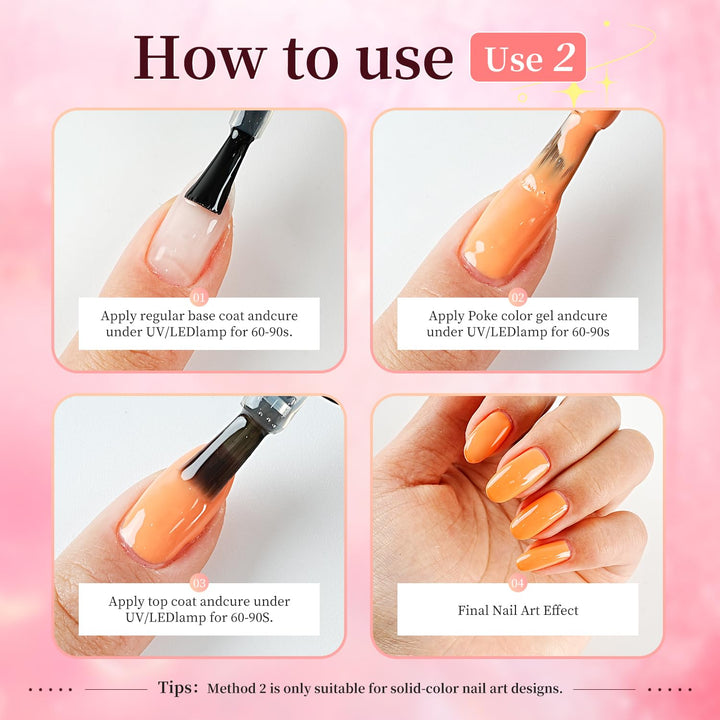 JODSONE UV Gel Nagellack Set, 8 Farben Poke Gel Nagellack-Set mit beinhaltet Base Coat, Top Coat, Ho