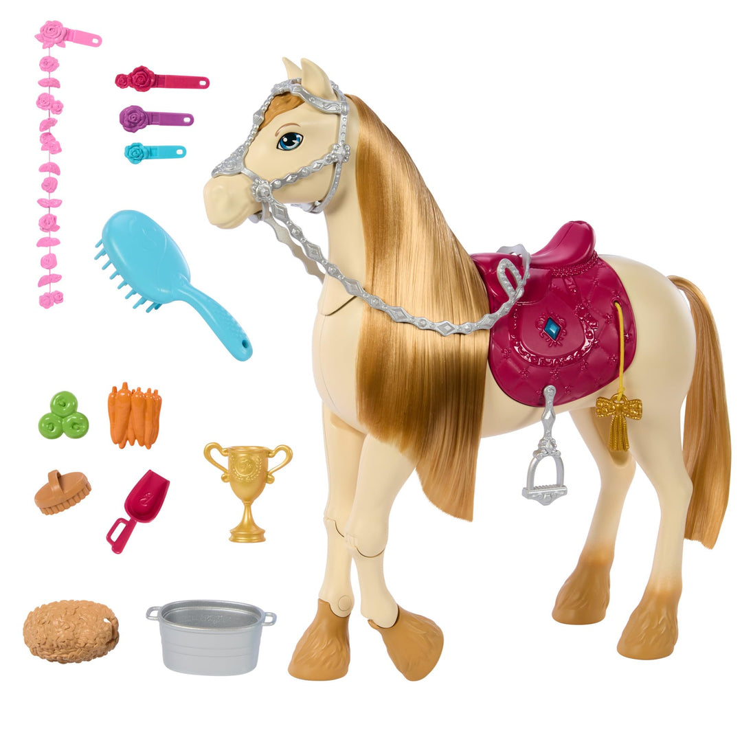 Barbie Spielzeugpferd mit Geräuschen, Musik und Zubehör, inspiriert von Barbie Mysteries: Das geheim