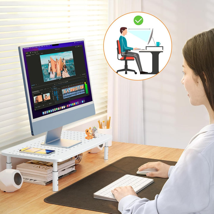 Bracwiser Monitor Ständer Schreibtisch Monitor Stand Riser 3 Höhenverstellbare Monitor Erhöhung mit
