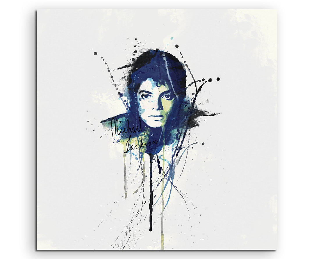Paul Sinus Art Michael Jackson IIII 60x60cm Keilrahmenbild Kunstbild Aquarell Art Wandbild auf Leinw
