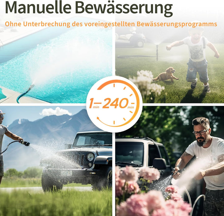 Diivoo Bewässerungscomputer 2 Ausgänge, Programmierbare Wasserschlauch Timer 2 Outlet für Garten, Ou