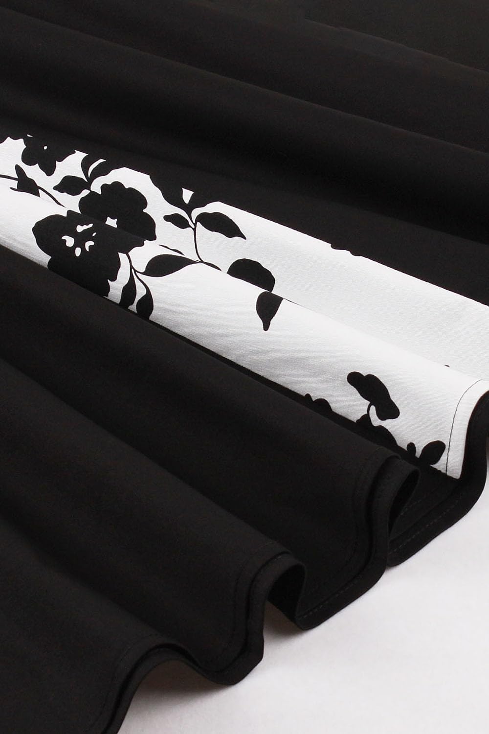 Axoe Damen 50er Jahre Kleider mit Gepunkte Rockabilly, M Schwarz-blumen