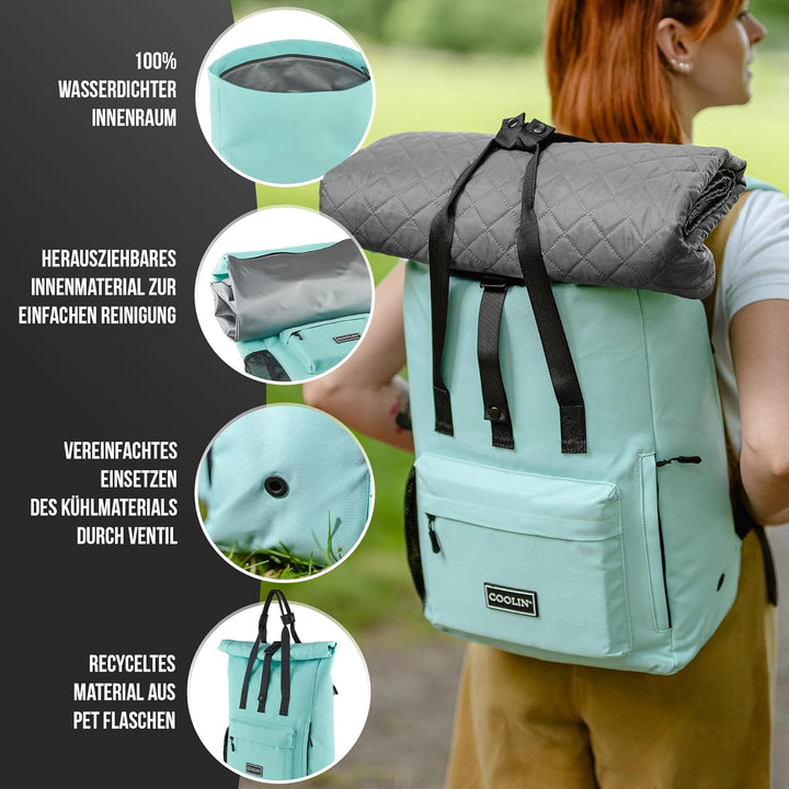 Coolin' Kühlrucksack 30L | Rucksack mit Kühlfach für Bier, Picknick, Getränke & Co | Kühltasche als