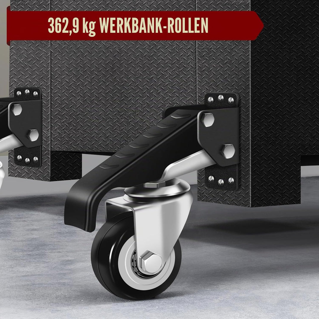 SPACECARE Einziehbares Werkbankrollen-Set, robuste Werkbankrollen mit 362,9 kg Kapazität, verstellba