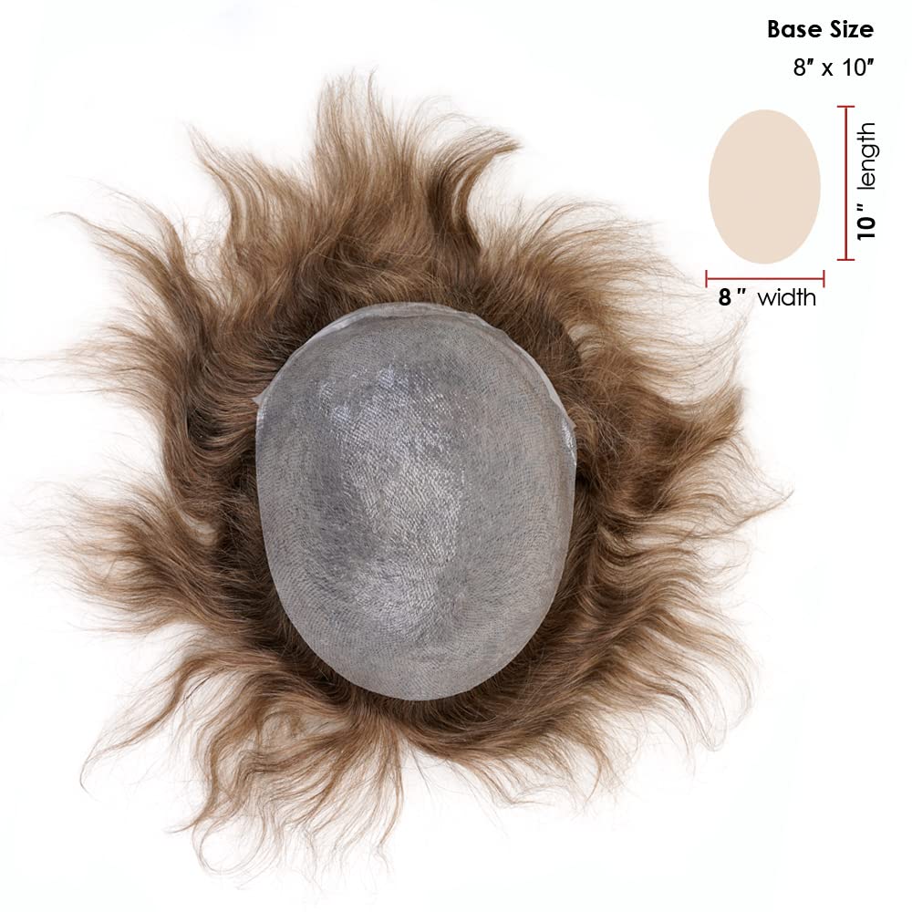 Lordhair Perücke Männer,Realität Toupet,0,06 mm Alle V-Looped Dünnes,Haarfreestyle,Natürlich eng anl
