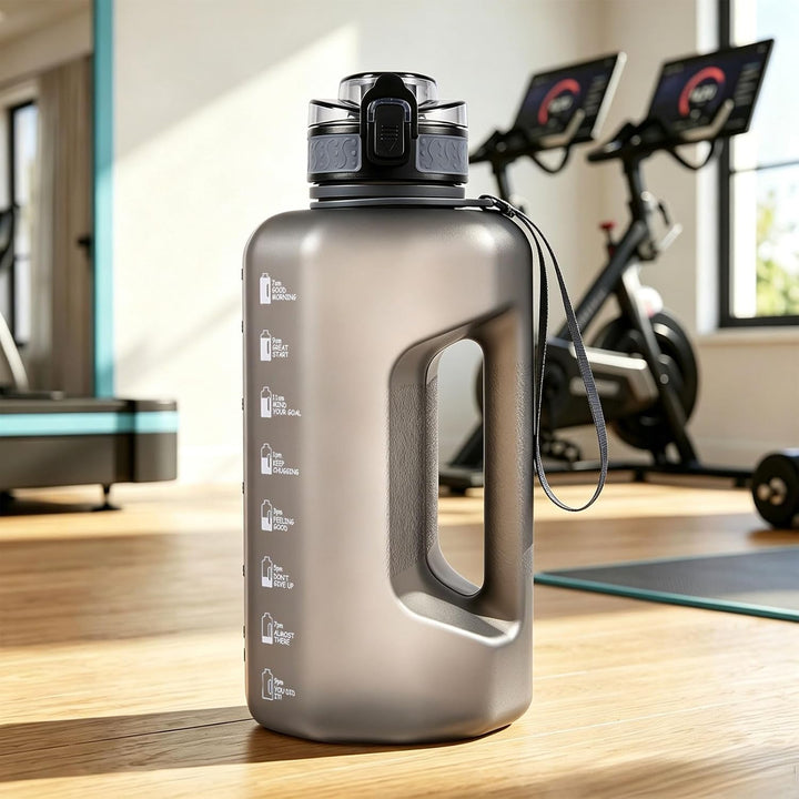GEMFUL 2.2L Trinkflasche Sport - Grosse Wasserflasche mit Griff & Zeitmarkierungen - Perfekt für Fit