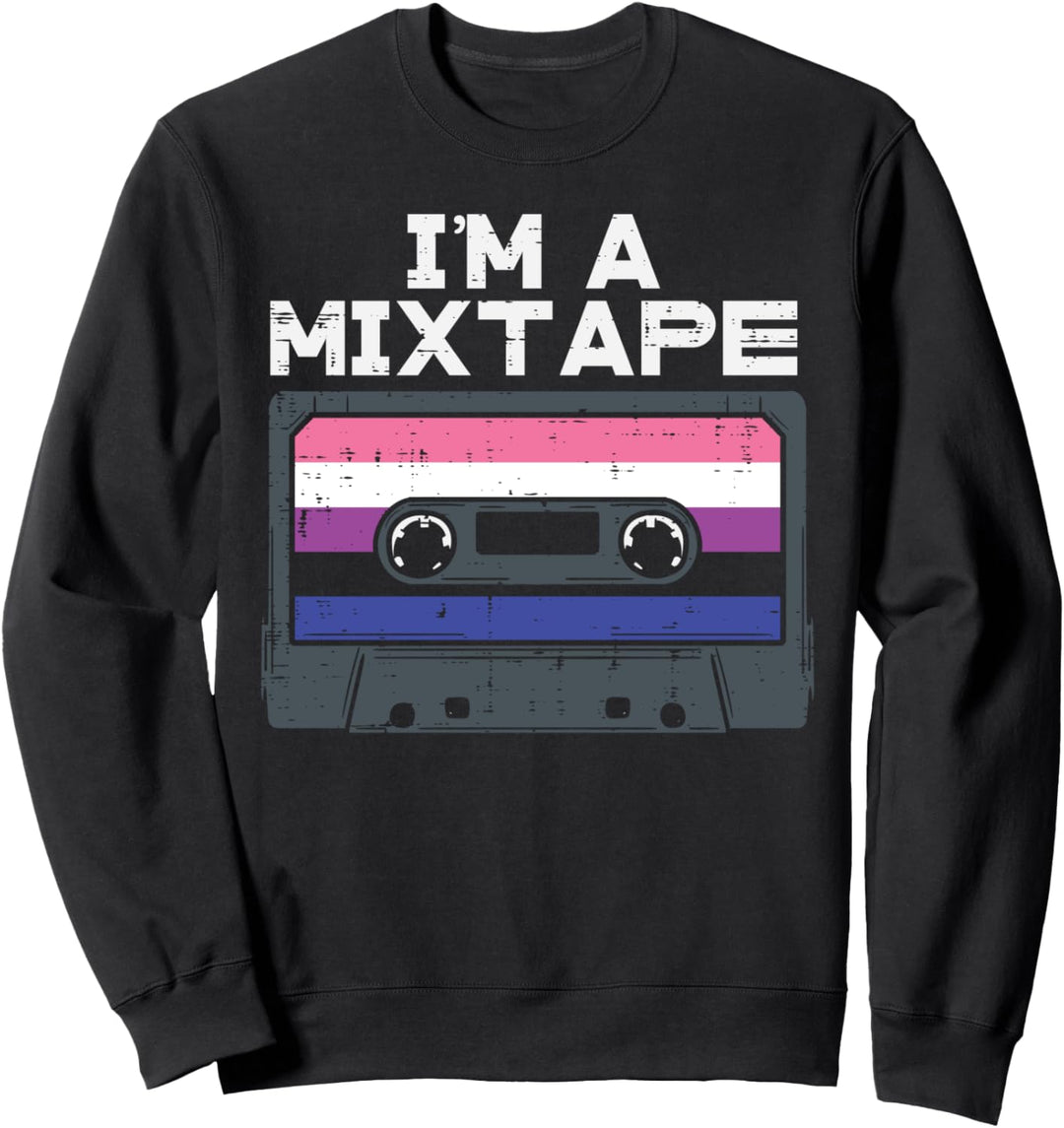 I'm A Mixtape Cassette LGBTQ Genderfluid Flag Non-Binary Sweatshirt
