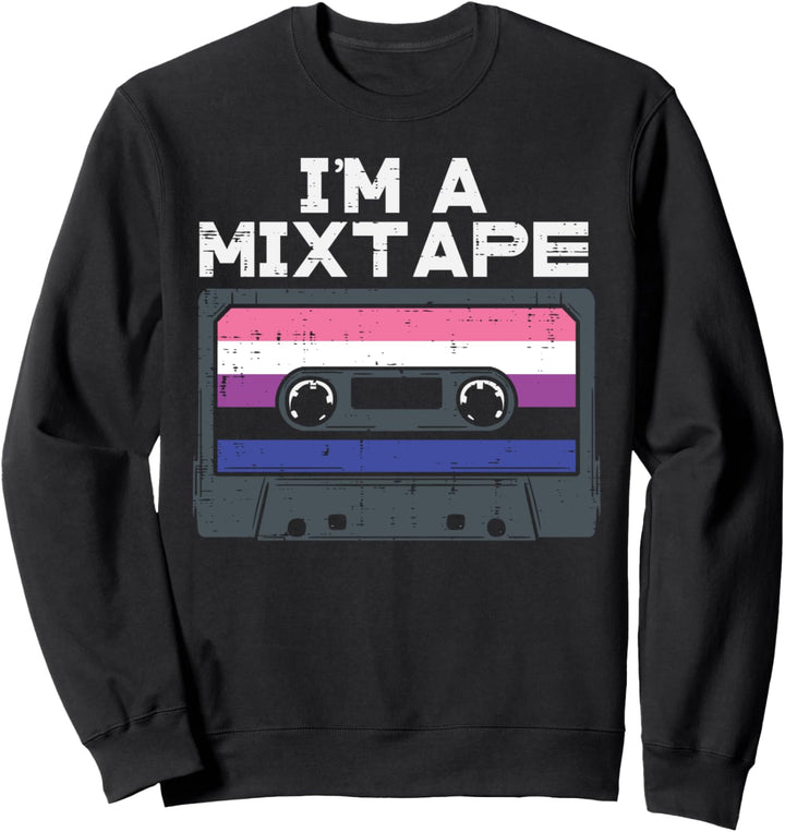 I'm A Mixtape Cassette LGBTQ Genderfluid Flag Non-Binary Sweatshirt