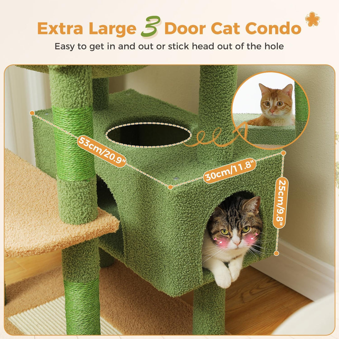 PAWZ Road Kratzbaum für grosse Katzen, 184 cm, 1,9 m grosser Katzenturm mit Sisalüberzogenen Kratzbä