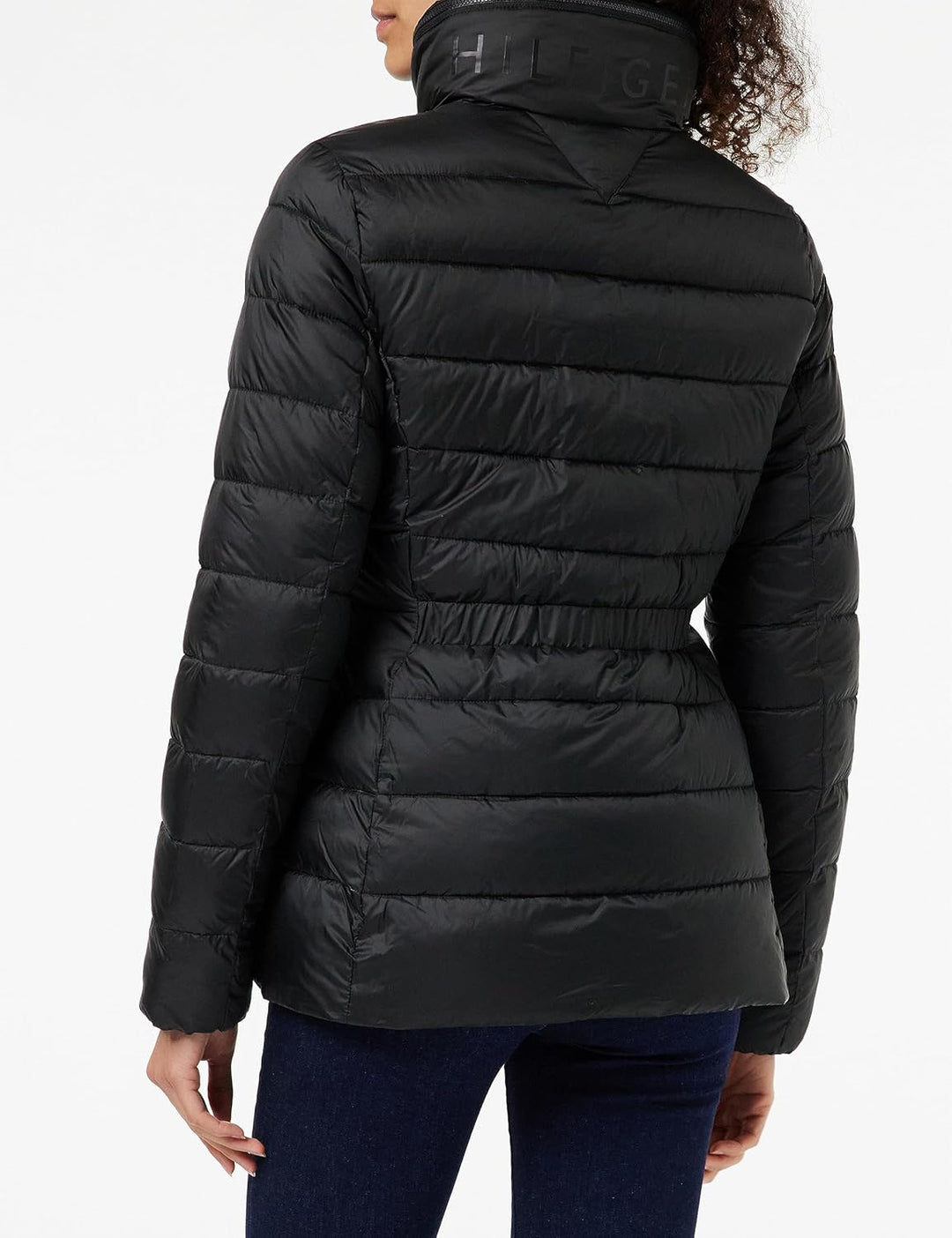 Tommy Hilfiger Damen Mw Global Stripe Gepolsterte Jacken 3XL Grosse Grössen Tall Schwarz (Black), 3X