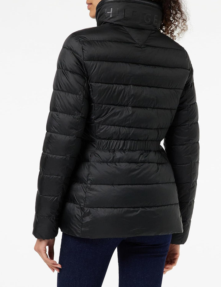 Tommy Hilfiger Damen Mw Global Stripe Gepolsterte Jacken 3XL Grosse Grössen Tall Schwarz (Black), 3X