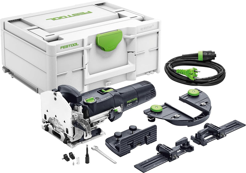 Festool Dübelfräse DF 500 Q-Set DOMINO (mit DOMINO Fräser, Zusatzanschlag, Leistenanschlag, Queransc