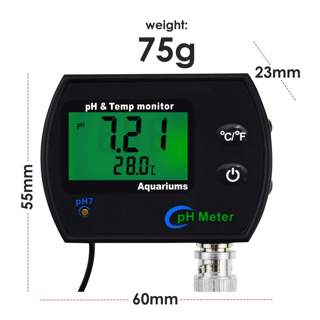 PH Messgerät 2 in 1 Temperatur Digitaler PH Tester, pH-Meter mit ATC, Wasserqualität Tester mit LCD,