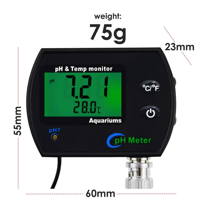 PH Messgerät 2 in 1 Temperatur Digitaler PH Tester, pH-Meter mit ATC, Wasserqualität Tester mit LCD,