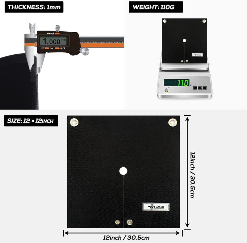 FLASLD Welding Blanket & Soldering Heat Shield Mat, Schweissdecke & Löten Hitzeschild Matte, 30 x30