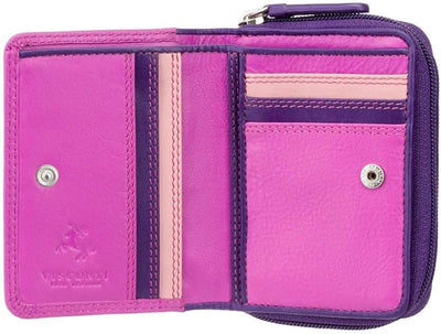 VISCONTI 100% Leder Damen Geldbeutel mit RFID Schutz Mini Damen Geldbörse Portemonee Bifold Mehrfarb