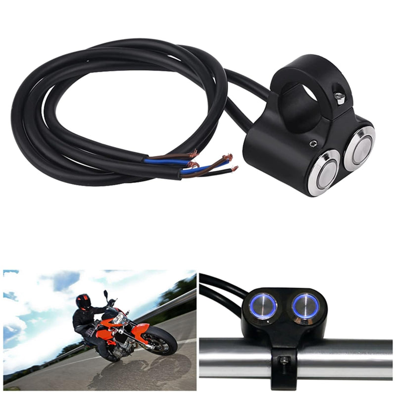 Motorrad Licht Schalter, Fydun 7/8 Zoll 22mm 2 Steuerknopf Wasserdichte Motorrad Schalter für Led Ko