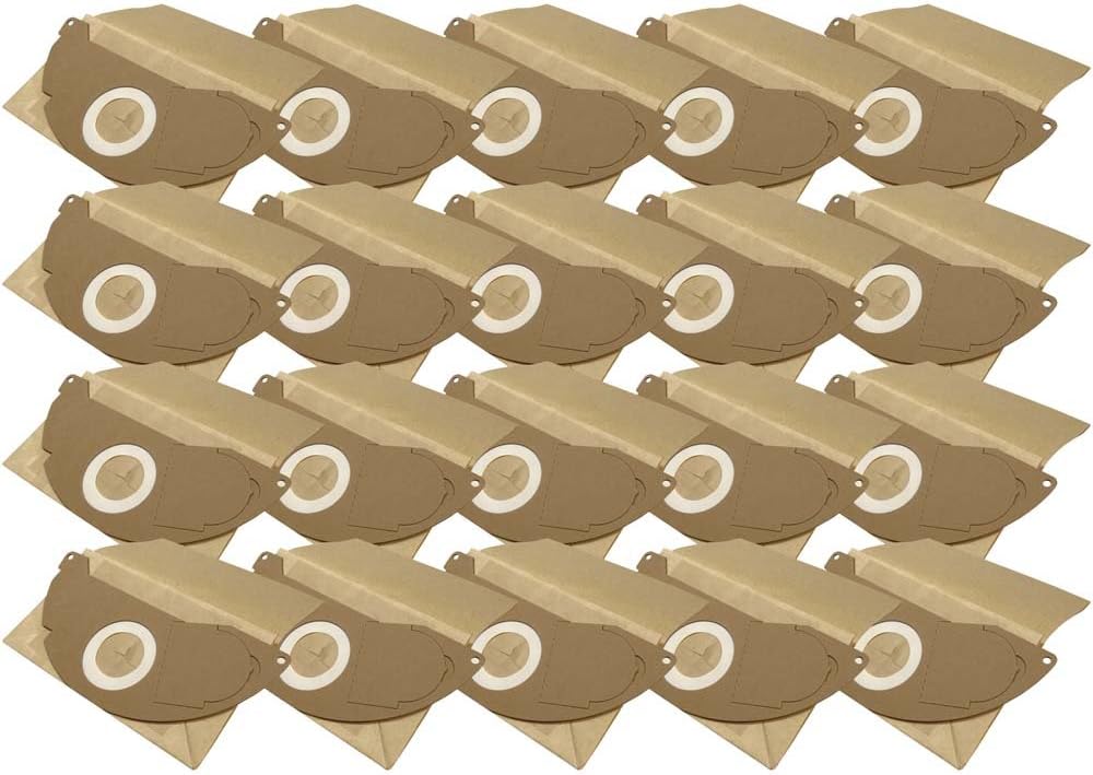 20 Industrie- Baustellen- Gewerbe- Heavy Papier Staubsaugerbeutel kompatibel für Kärcher 69043220, 6