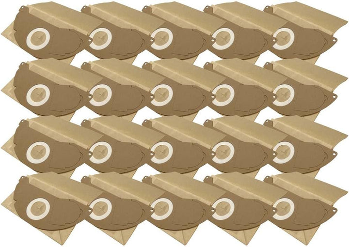 20 Industrie- Baustellen- Gewerbe- Heavy Papier Staubsaugerbeutel kompatibel für Kärcher 69043220, 6