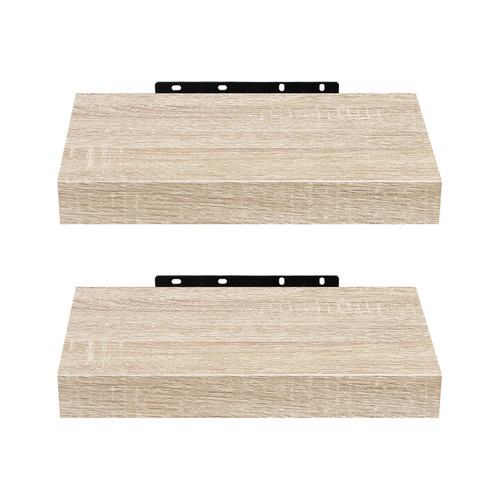 EUGAD Wandregal Wandboard 2er Set Hängeregal Holz Board Modern Eiche Gelb 25x23x3,8cm 0112QJ-2 Eiche