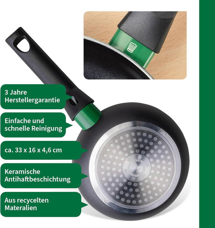 FACKELMANN Chefkoch Aluminium-Pfanne Ø16 cm Bielefeld mit Keramik-Antihaft-Beschichtung – Bratpfanne