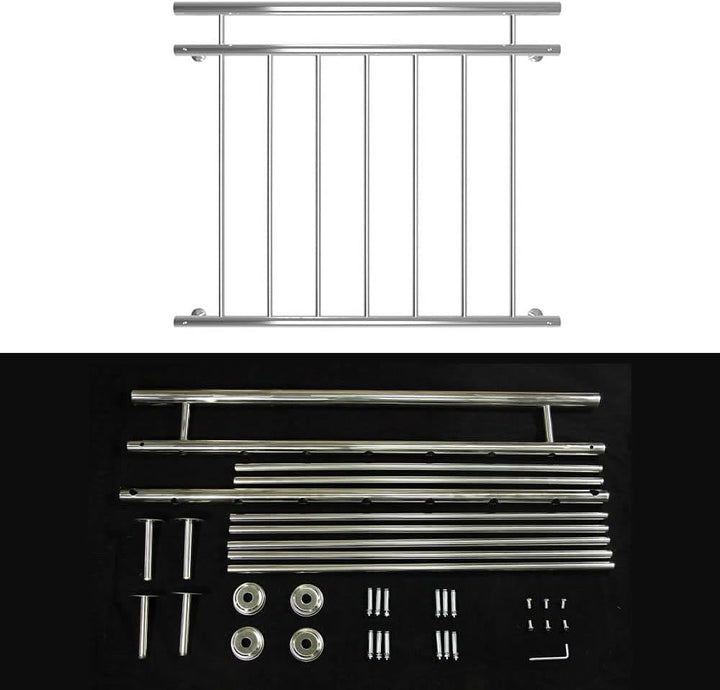 Mucola Edelstahl Balkongeländer Fenstergeländer 90x100cm – Französischer Balkon Absturzsicherung | G
