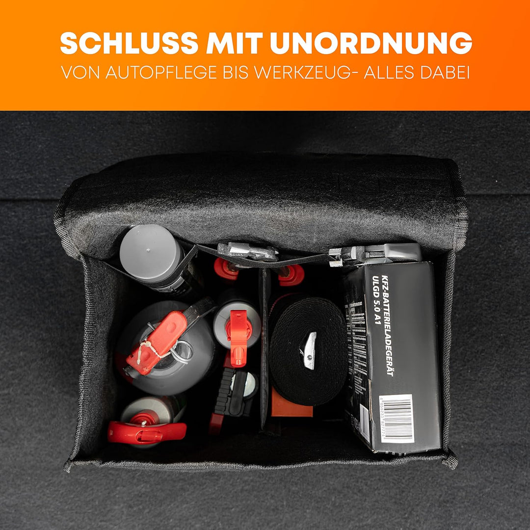 Upgrade4cars Auto Kofferraumtasche aus Filz mit Klett Fixierung Kfz Kofferraum Organizer Tasche für