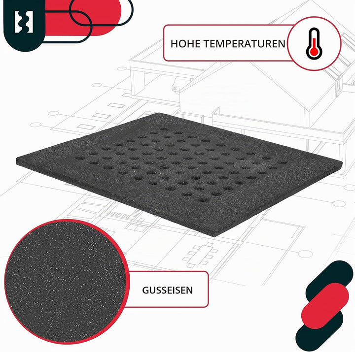 KOTARBAU® Gusseisen Kaminrost - 38 x 35 cm - Kaminofen Rost - Ascherost für Kaminöfen - Ofenrost - M