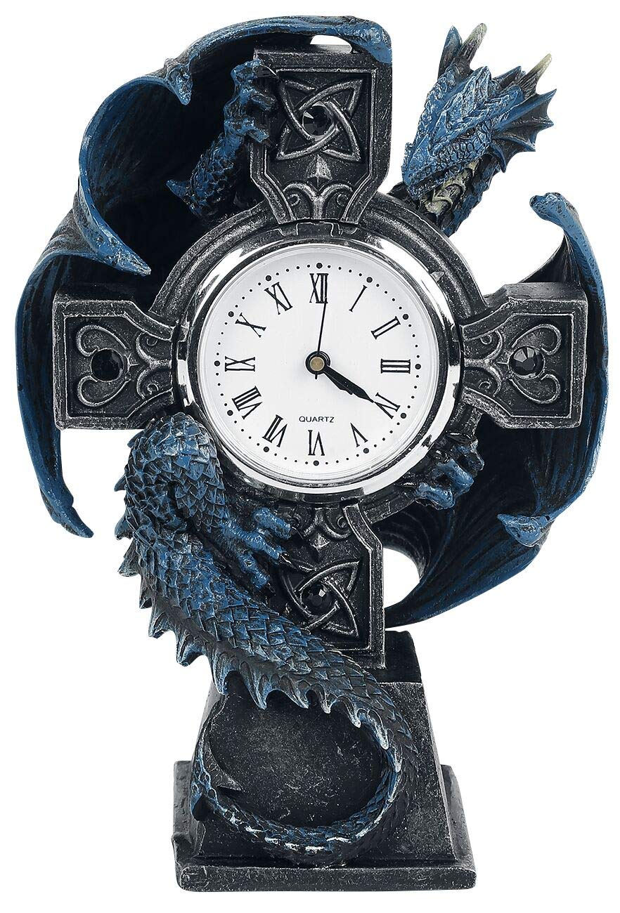 Nemesis Now B3602J7 Draco Uhr Anne Stokes 17,8 cm, Harz, Blau, Einheitsgrösse