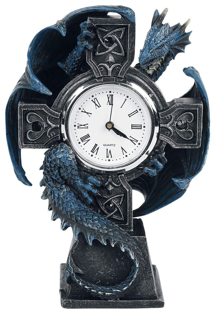 Nemesis Now B3602J7 Draco Uhr Anne Stokes 17,8 cm, Harz, Blau, Einheitsgrösse
