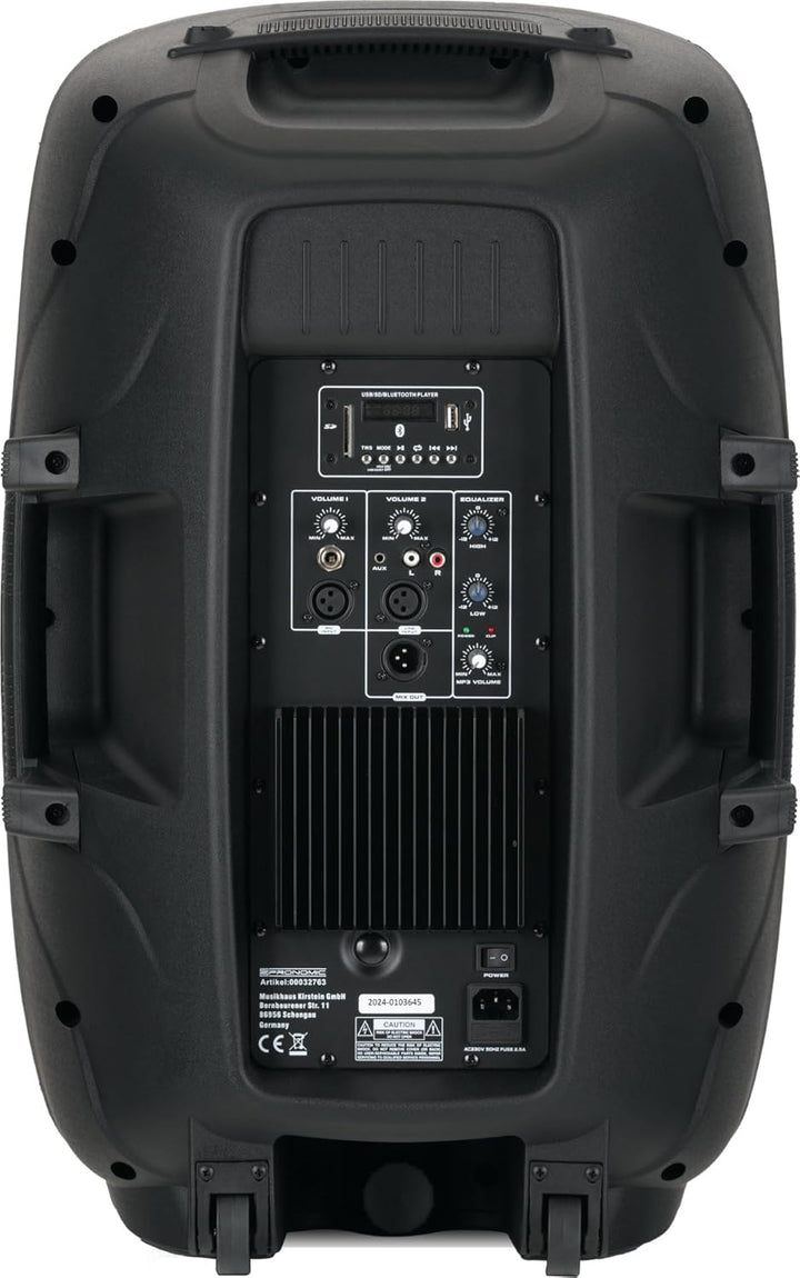 Pronomic PH15A Bühnen- und Konzertlautsprecher Aktiv PA-Lautsprecher Aktive ABS PA-Box, 15 Zoll, 38