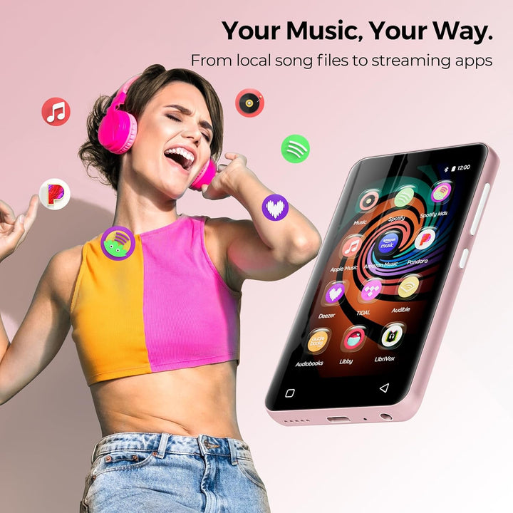 160G Spotify MP3-Player mit Bluetooth, Innioasis Mp4-Player mit Audible, Deezer, Hi-Fi 4 Zoll Touchs