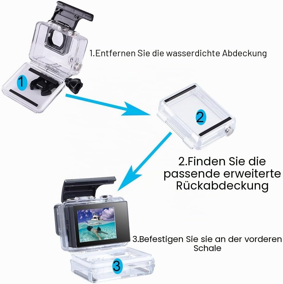 Suptig LCD-Bildschirm 2,0 Zoll LCD BacPac Non-Touchscreen für Gopro Hero 4 3+ 3 2 mit wasserdichter