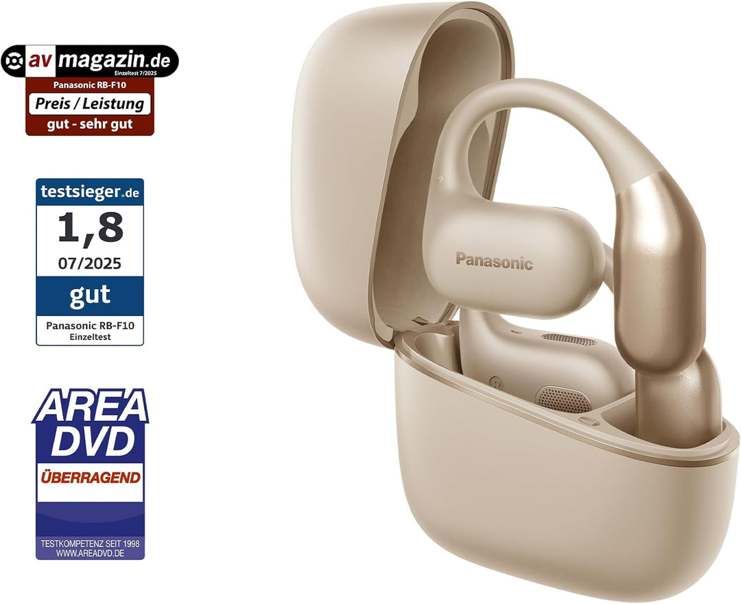 Panasonic RB-F10DE-C Open-Ear Wireless Kopfhörer, Bluetooth Kopfhörer mit ENC Mikrofon, 25 Std. Wied