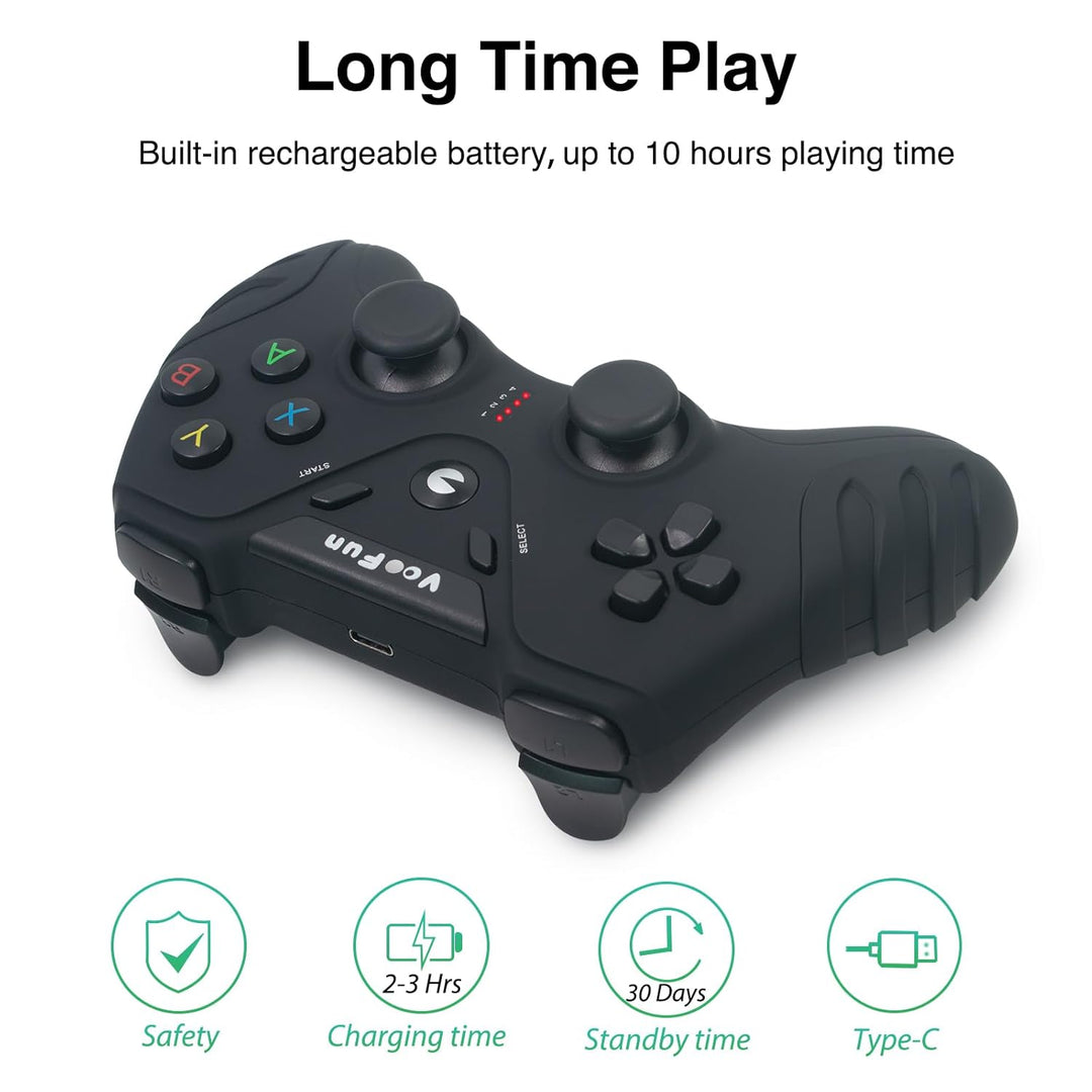 VooFun PC Controller, Wireless PS3 Controller PC Gamepad mit Dual-Vibration, Gaming Controller für P