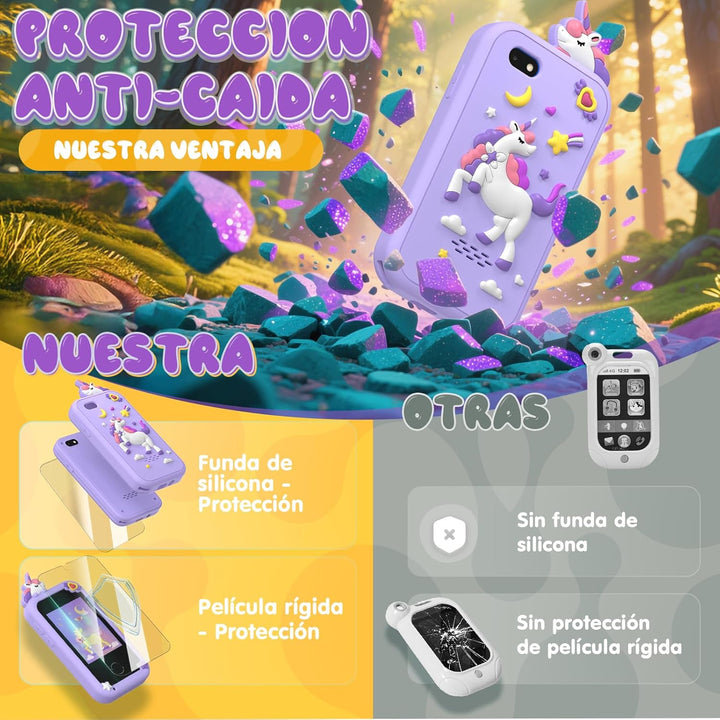 Fippesax Kinder Handy Smartphone Spielzeug, Kinderkamera Handy für Mädchen & Jungen, 20 lernspiele,