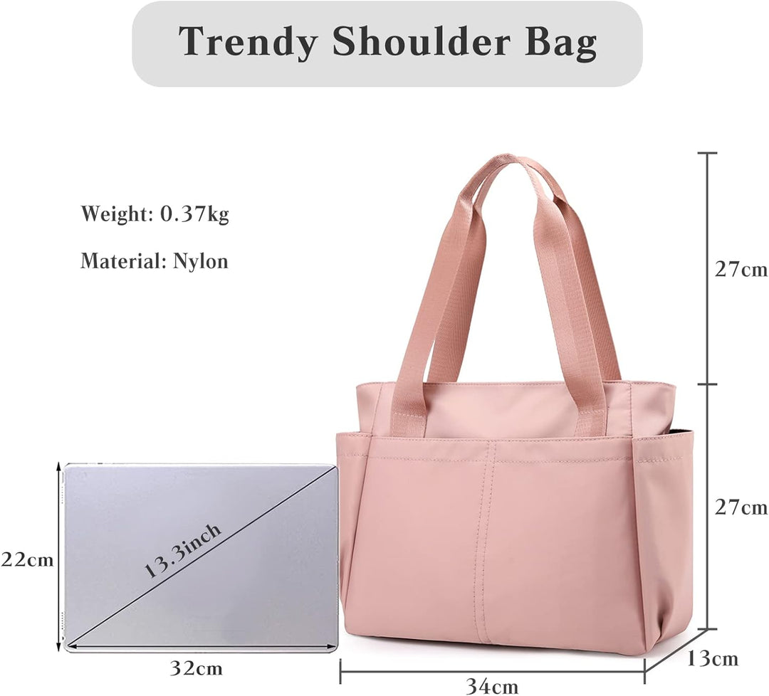 PORRASSO Schultertasche Nylon Handtasche Damen Hobotasche Tote Shopper Henkeltasche für Schule Reise