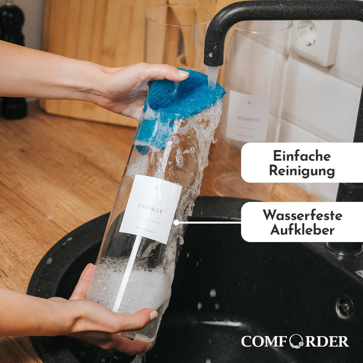 Vorratsgläser mit Deckel Set (3 Stück) 1700ml – Luftdichte Vorratsdosen Glas mit Bambusdeckel, gross