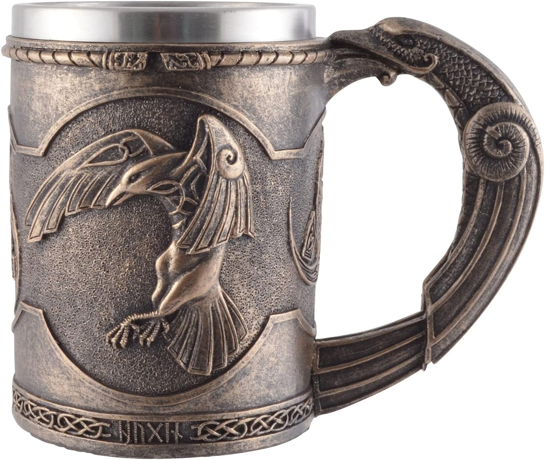 VOGLER Joh. Vogler GmbH Wikingerkrug Hugin und Munin, aus Kunststein angefertigt und Künstlerhand mi