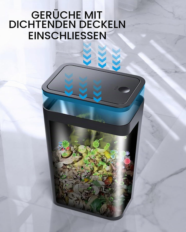 Kongming Mülleimer Bad 3 stück Mülleimer Küche Schmal, Badmülleimer 10L Abfalleimer mit Deckel Geruc
