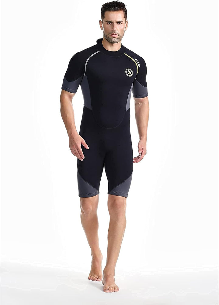 ZCCO Herren Shorty Neoprenanzüge 1,5 mm Premium Neopren-Reissverschluss Kurzarm zum Tauchen, Speerfi