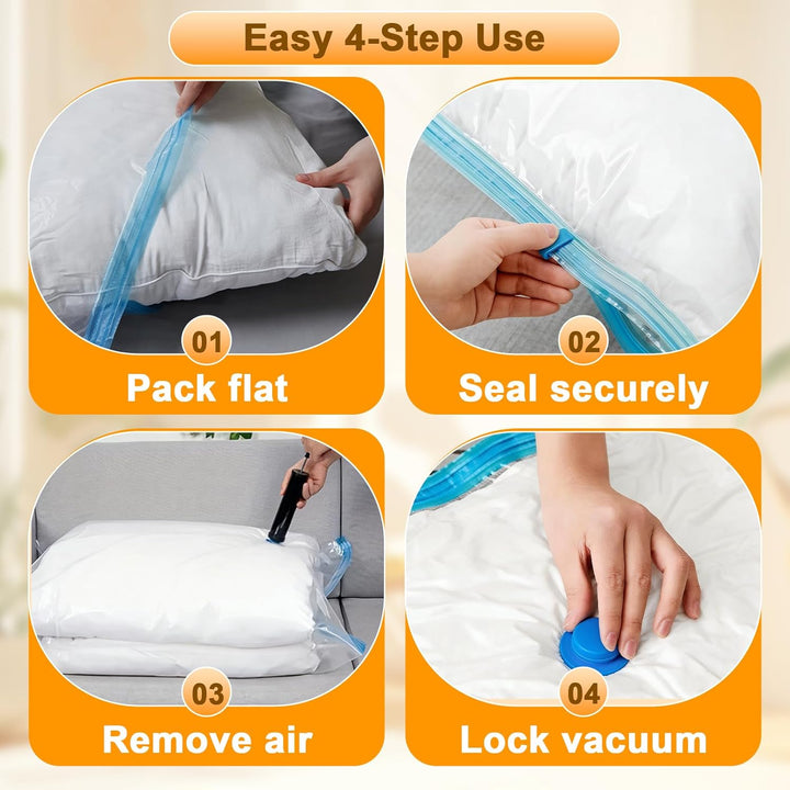 6 Stück Vakuum Beutel 100 x 80 cm für Kleidung Bettdecken | Wiederverwendbare Vacuum Storage Bags St