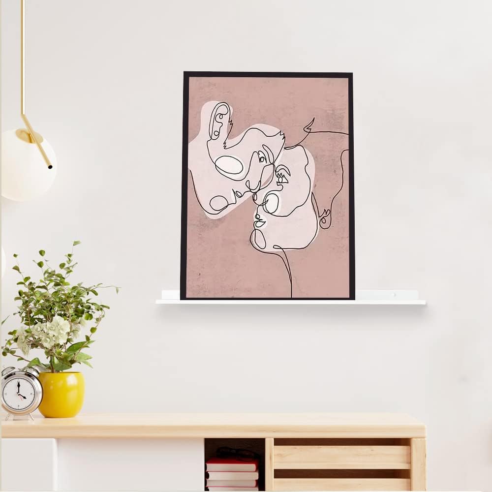 MILUKA Wandregal Weiss Metall | 2er Set Regal Wand 70 cm Long | Wandboards, Für Dekos, Bilderrahmen,