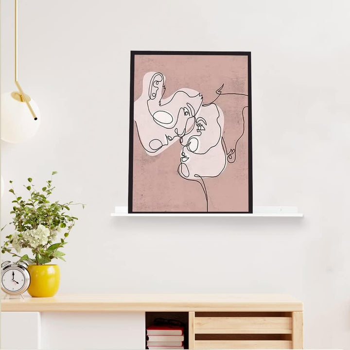 MILUKA Wandregal Weiss Metall | Regal Wand 70 cm Long | Wandboards Für Bilderrahmen Dekos, Buch, Für