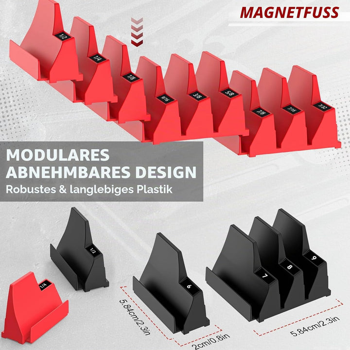 Magnetische modulare Schraubenschlüssel-Organizer für Werkzeugschubladen, 42-Stück Schraubenschlüsse