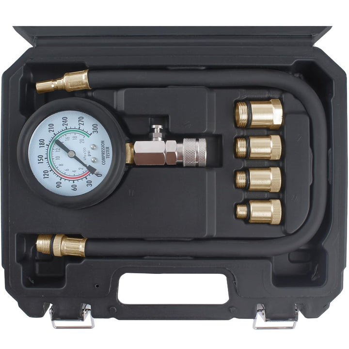 TECPO Kompressionstester für Benzin Motor 0-20 Bar Kompression Prüfer messen Werkzeug