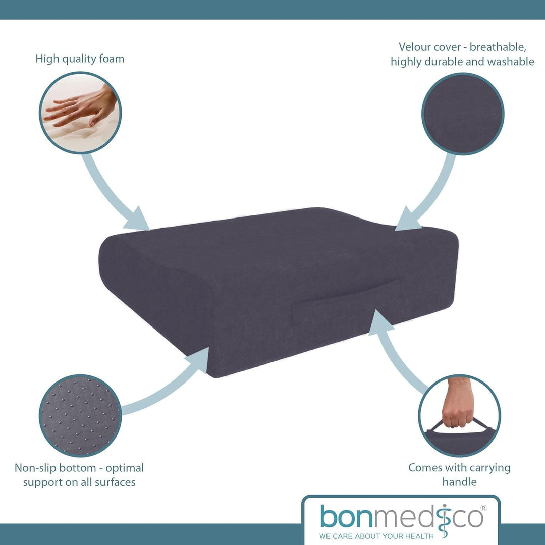 bonmedico Sitzkissen orthopädisch - Ergonomisches Memory Foam Kissen für Bürostuhl, Auto, Rollstuhlk