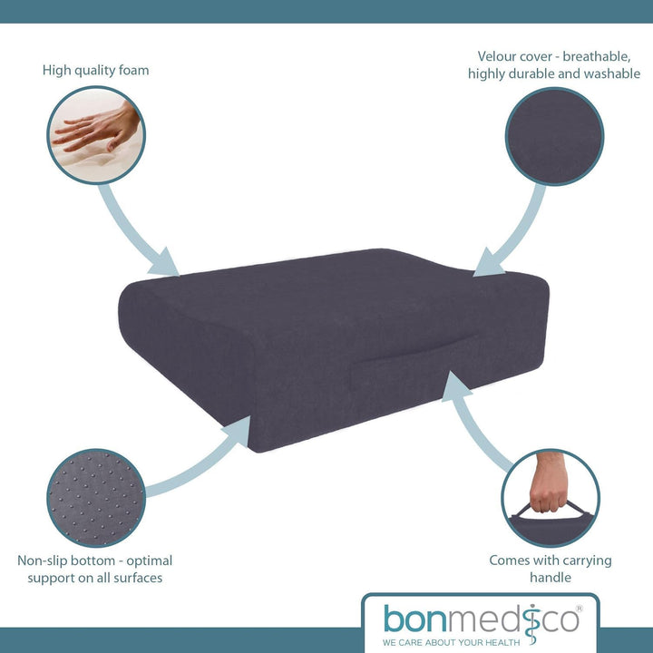 bonmedico Sitzkissen orthopädisch - Ergonomisches Memory Foam Kissen für Bürostuhl, Auto, Rollstuhlk