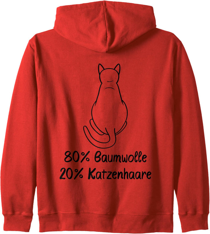 Katzenpulli 80% Baumwolle 20% Katzenhaare Kapuzenjacke