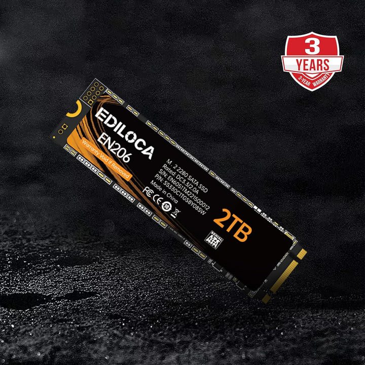 Ediloca EN206 2 TB SSD M.2 SATA 3D NAND TLC, M.2 2280 SATA III 6Gb/s SSD interne Festplatte, Lese-/S